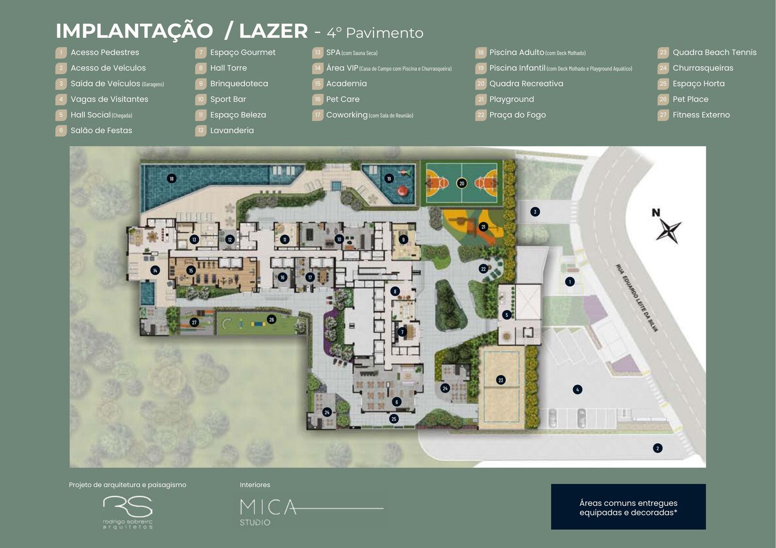 Implantação do lazer — 4º pavimento